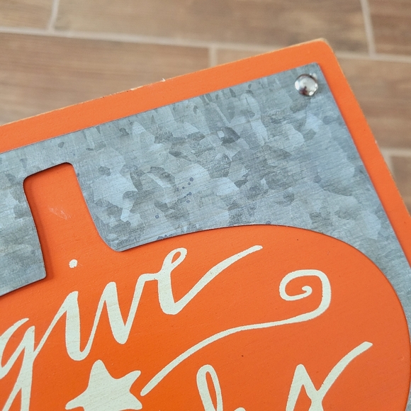 Give Thanks - Wood & Metal Fall Sign - Picture 2 of 5